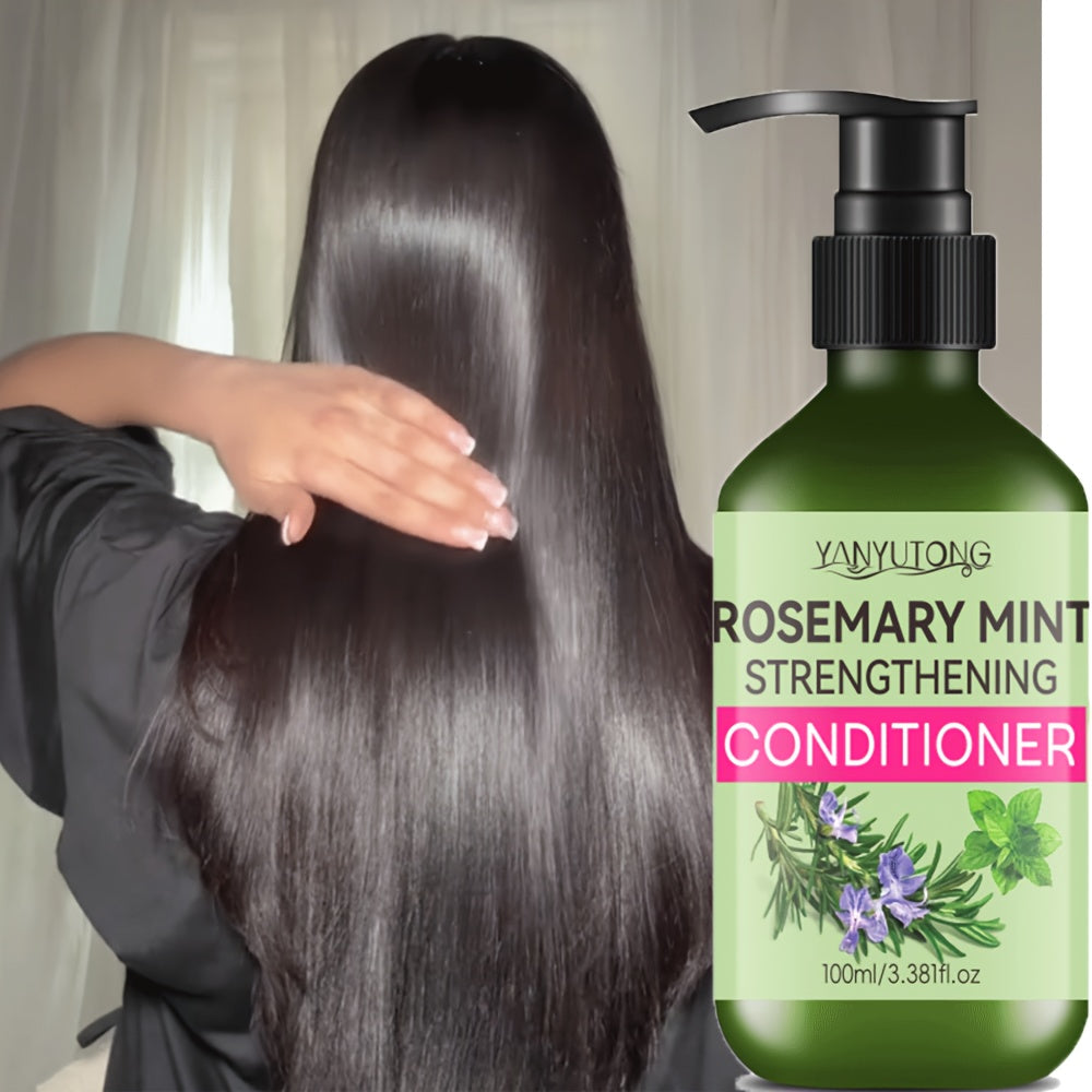 Rosemary Hair Care 3pcs Set - Rosemary Mint Shampoo Rosemary Mint Conditioner Rosemary Fragrance Essential Oil - Contains Rosemary Extract, Which Is Intensely Fragranced, Moisturizes Hair, Cares for Hair Roots, Unisex, Hair Care Set, Hair Care Essentials,