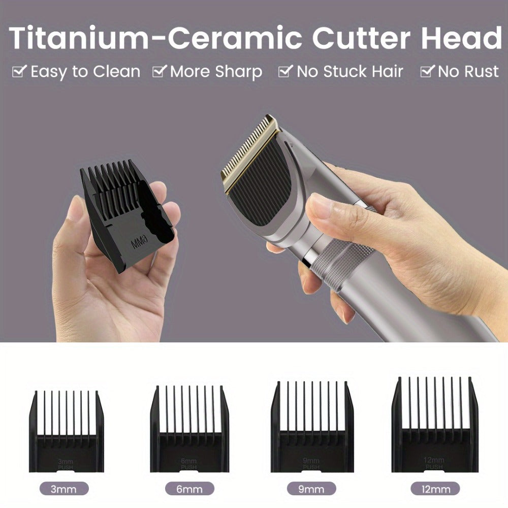 Electric Beard Trimmer for Men Cordless USB Rechargeable Precision Dial 5-Level Adjustable Mustache Trimmer Grooming Tool Men's Gift Facial Hair Trimmer
