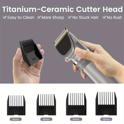 Electric Beard Trimmer for Men Cordless USB Rechargeable Precision Dial 5-Level Adjustable Mustache Trimmer Grooming Tool Men's Gift Facial Hair Trimmer