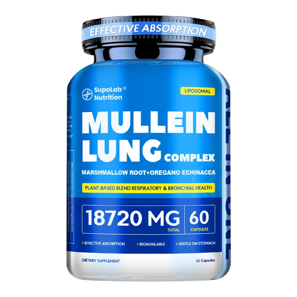 Lung Health And Respiratory Wellness, 12000Mg Mullein Leaf with Quercetin for Bronchial, Breath, Immune Health, Breathing Ease And Seasonal Comfort, 60 Capsules