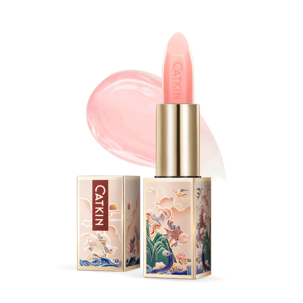Color Changing Lip Balm Moisturizing Glossy Finish - Plant Squalane Vitamin E Nourishing Hydrating Lip Care Tinted Balm for Women Multiple Shades CATKIN