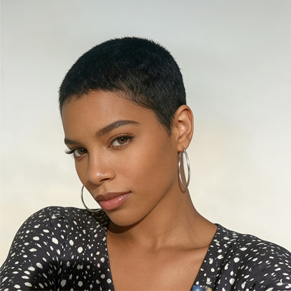 Short Human Hair Wig Pixie Cut for Women 180% Density Glueless Machine Made No Glue Natural Look Lightweight Breathable Elastic Cap Easy Wear Multiple Colors