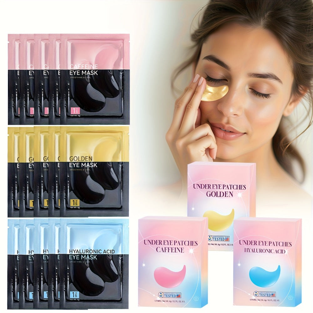 Under Eye Mask Patches 40 Pairs Collagen Caffeine Aloe Vera 4 Types Eye SPA Multi-Color Moisturizing Daily Eye Care Gift Set for Women All Skin Types