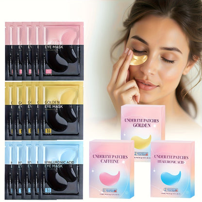 Under Eye Mask Patches 40 Pairs Collagen Caffeine Aloe Vera 4 Types Eye SPA Multi-Color Moisturizing Daily Eye Care Gift Set for Women All Skin Types