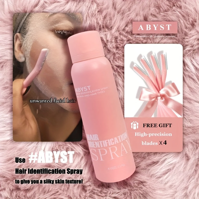 Facial Hair Removal Spray Squalane Conditioning Shaving Spray Alcohol Free Uniform Spray Head Face Body Moisturizing Pale Beige with Razor Blades Set