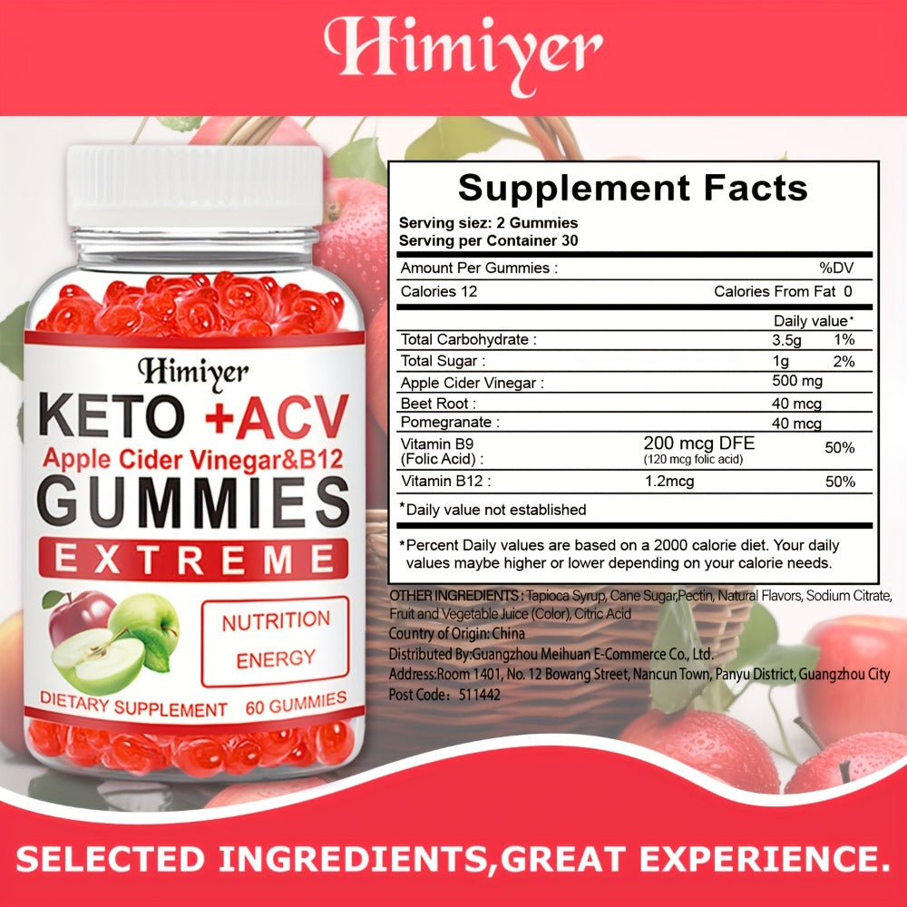 [Keto + ACV Gummies] (1/3pcs) - [KETO + ACV GUMMIES] Apple Cider Vinegar Contains B12 And B6 - A Nutrient-rich Vitamin Supplement, Suitable for Men And Women. Maintain Concentration, Gentle Intestines, Shiny Skin, Antioxidant. [ Worth Buying Back