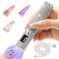 Portable /LED Nail Lamp Compatible for Gel Polish - USB- Quick-Dry Dryer with LCD Display & Handheld /LED Light, USB Rechargeable Manicure Lamp for Fingers & Toes, No Adapter Included, Valentine's Gift for Nail Techs & DIYers