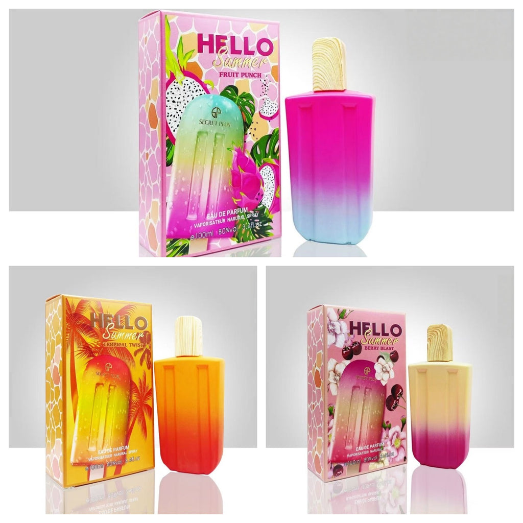 3.38 Ounces of a Ladies' Perfume in Three Summer Tropical Flavors, Featuring a Popsicle-Shaped Bottle And a Tropical Scent