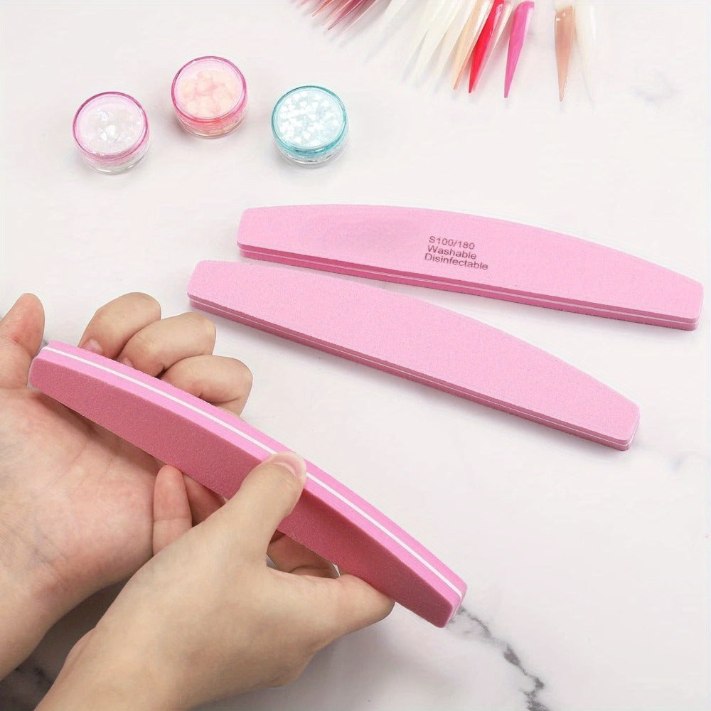 20/35pcs Professional Nail Files & Buffers - Heavy//Dusk/Dinner Bell (100/180 Grit) Double-Sided Sanding Boards, Reusable Polishable Blocks for Manicure, Pedicure - Suitable for & Salon Use, Non-Removable Abrasive Faces