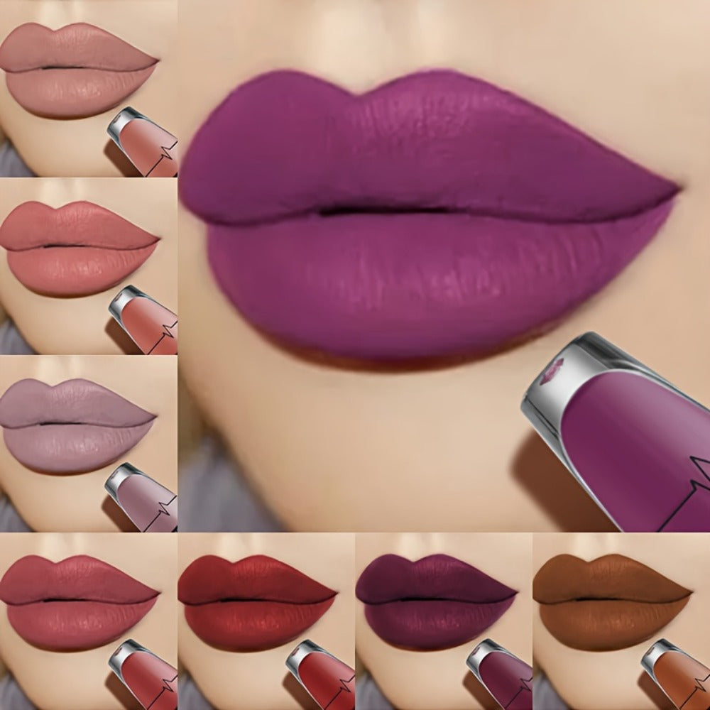 Matte Liquid Lipstick by Pudaier – Long-Lasting Nude Lip Color with Plant-Based Squalane, Hydrating & Smooth Formula, 8 Shades Available, Perfect for Daily Wear, Parties & Gifting