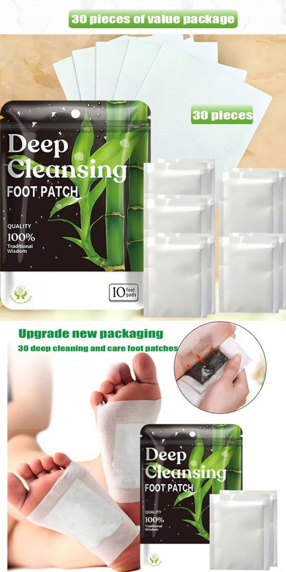 Foot Patches Detox Bamboo Vinegar Ginger Lavender Natural Plant Ingredients Deep Cleansing Moisturizing Foot Pads Massage Relaxing Foot Care Home Portable Health