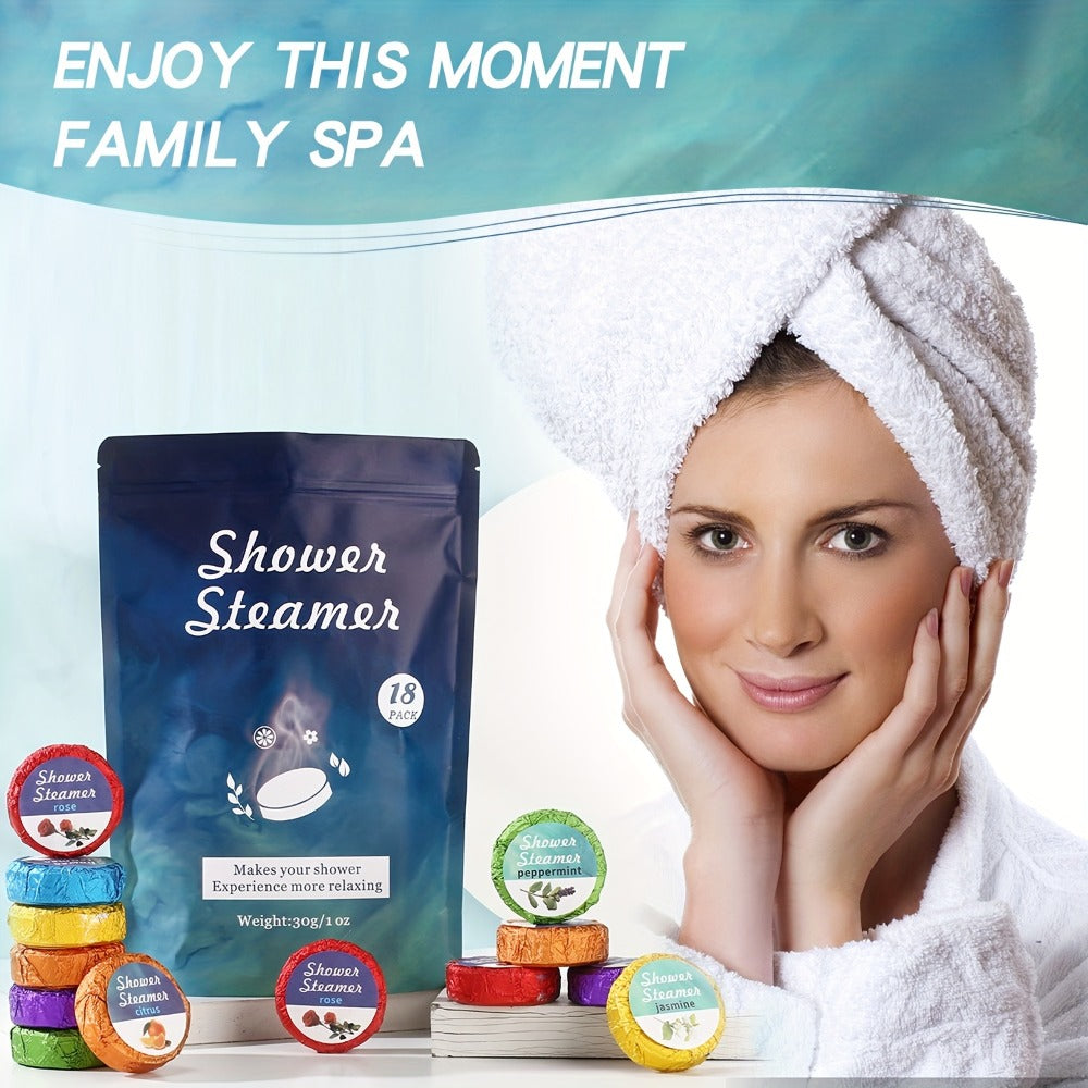 18pcs Shower Steamers Gift Set with Essential Oils - Eucalyptus, Rose, Jasmine, Citrus, Peppermint, Lavender, Home SPA for Travel Daily Necessities, Birthday Gifts, And Perfect for Halloween And Christmas Gift