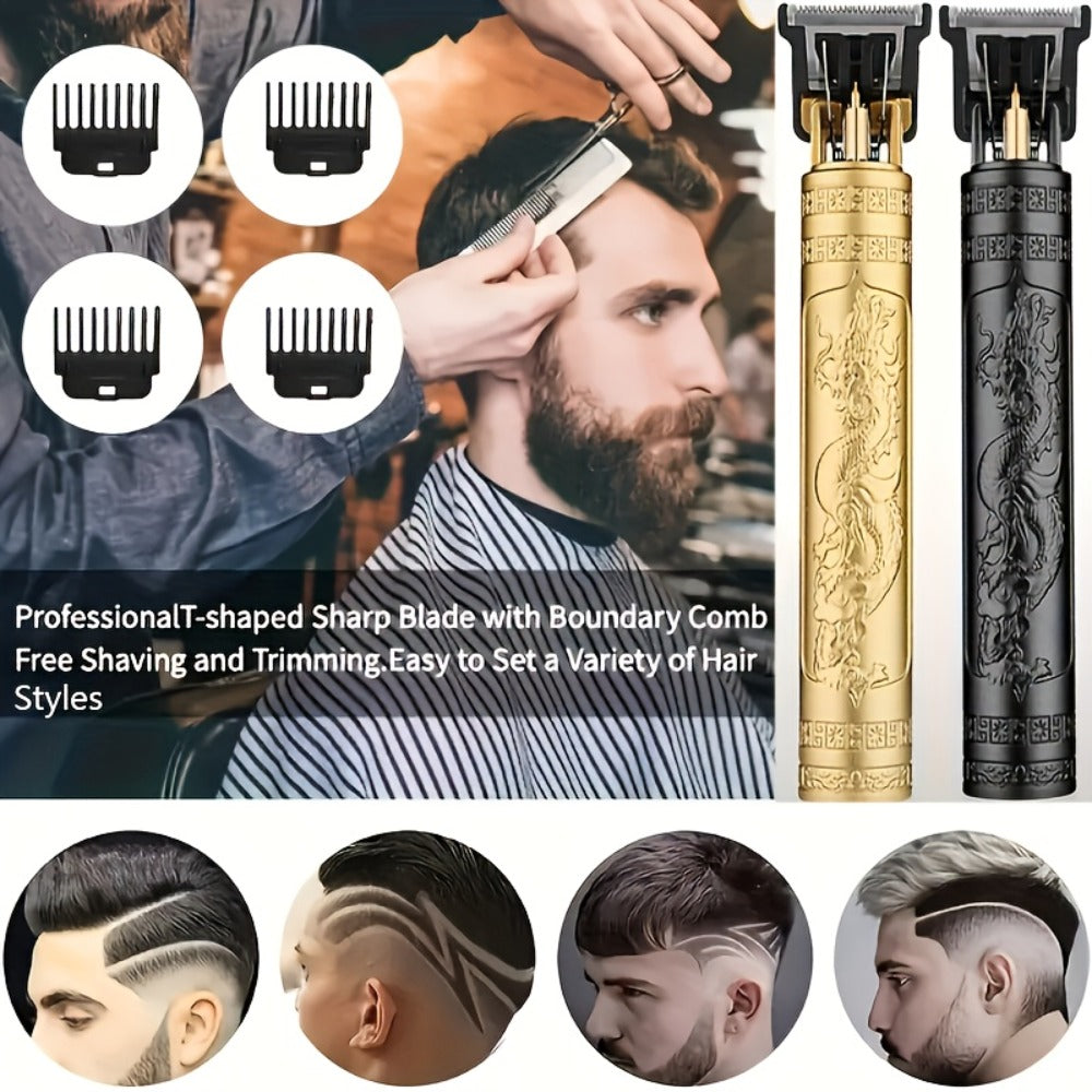 Professional Men'S Beard Trimmer with Zero Contour Design - Rechargeable Lithium Battery, ABS Plastic Body, USB Charging, Includes Limit Comb, Hair Care Accessory | Modern Hair Care | Durable Hair Care, Hair Trimmers