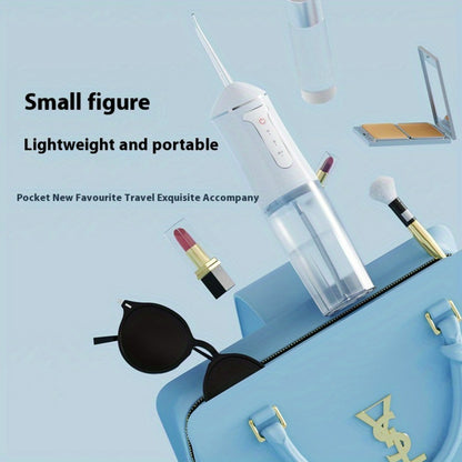 Water Flosser Portable USB Rechargeable Cordless Oral Irrigator with 4 Nozzles 3 Cleaning Modes Smart Chip Electric Water Floss Teeth Cleaner for Braces Gum Health Travel Home Use Men Women