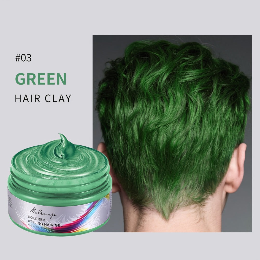 Temporary Hair Dye Color Wax 3.53oz — Non-Damaging Easy Wash Hair Color for Halloween, Carnival & Festival Styling, Mixable Shades, Natural Hold Not Stiff, 9 Colors