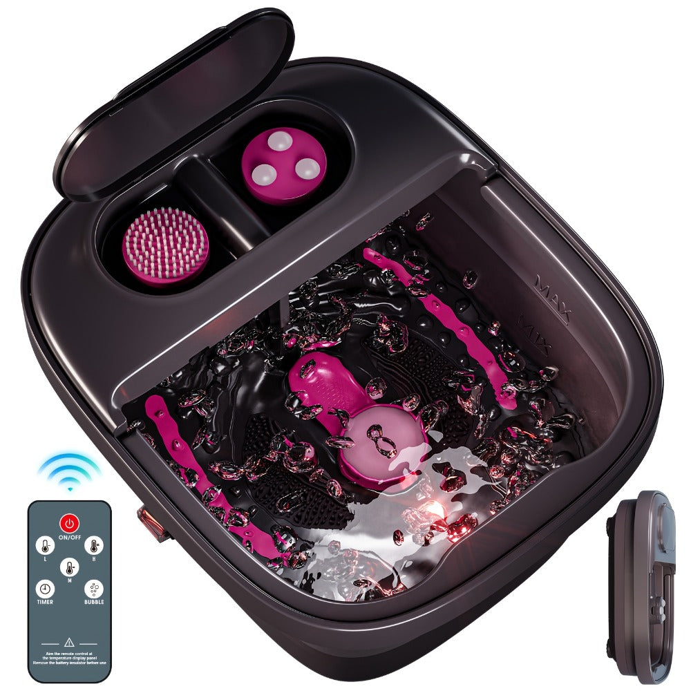 Remote Temperature Control Collapsible Foot Spa. Foot Bath with Heat, Bubble And Massager, Foot Spa Tub with 3 Pedicure Attachments, Foot Soak Tub with Handle. Best Gift for Women Or Mon. Best Mothers Day Gifts