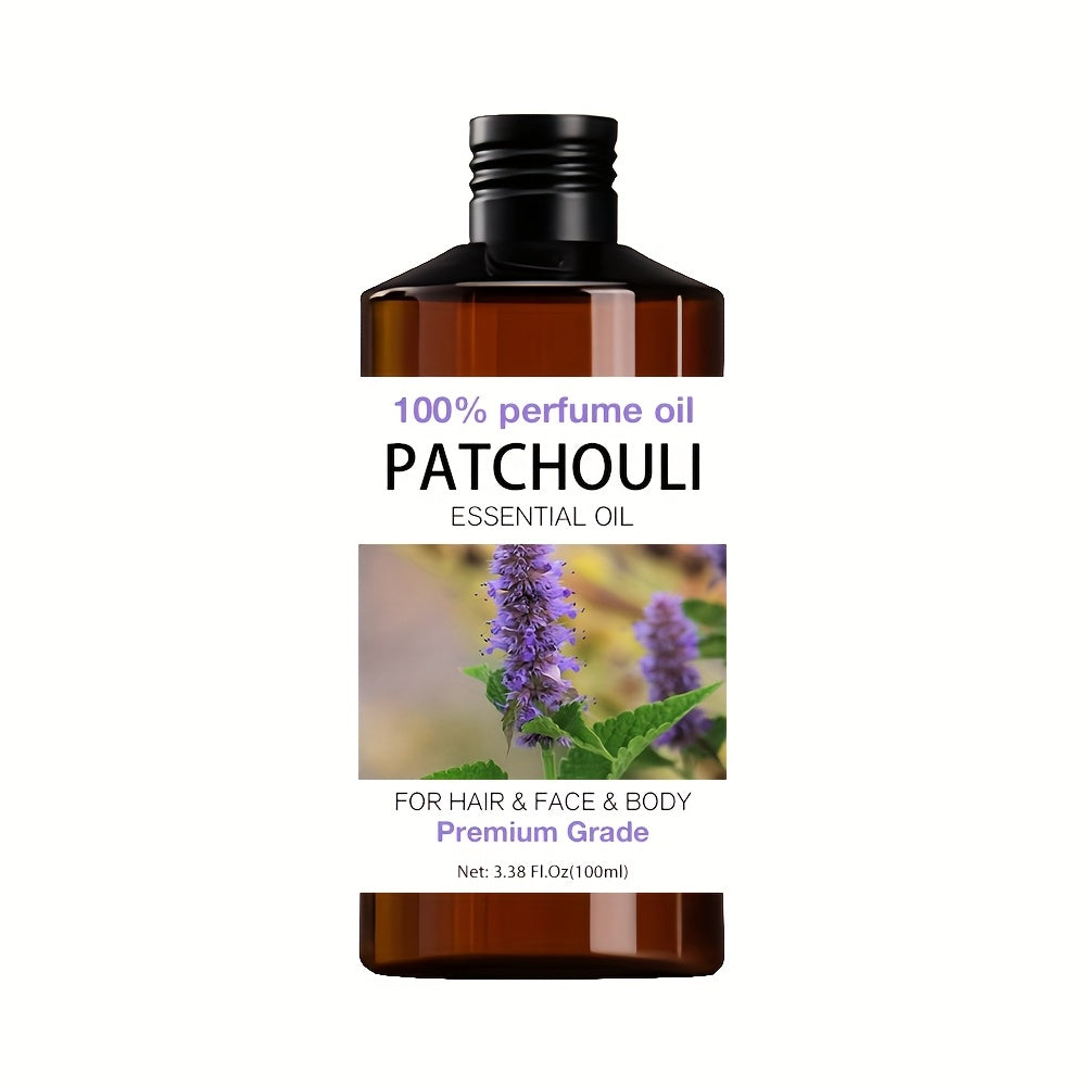 100% Pure Premium Grade Patchouli Essential Oil 3.38oz/3.38Fl. Oz - Moisturizing for Hair, Nails, Light Beige, Massage - for Meditation And Dry Light Beige Care, Massage Oil, Hair Moisturizer, ' Gift, Perfect Christmas Gift