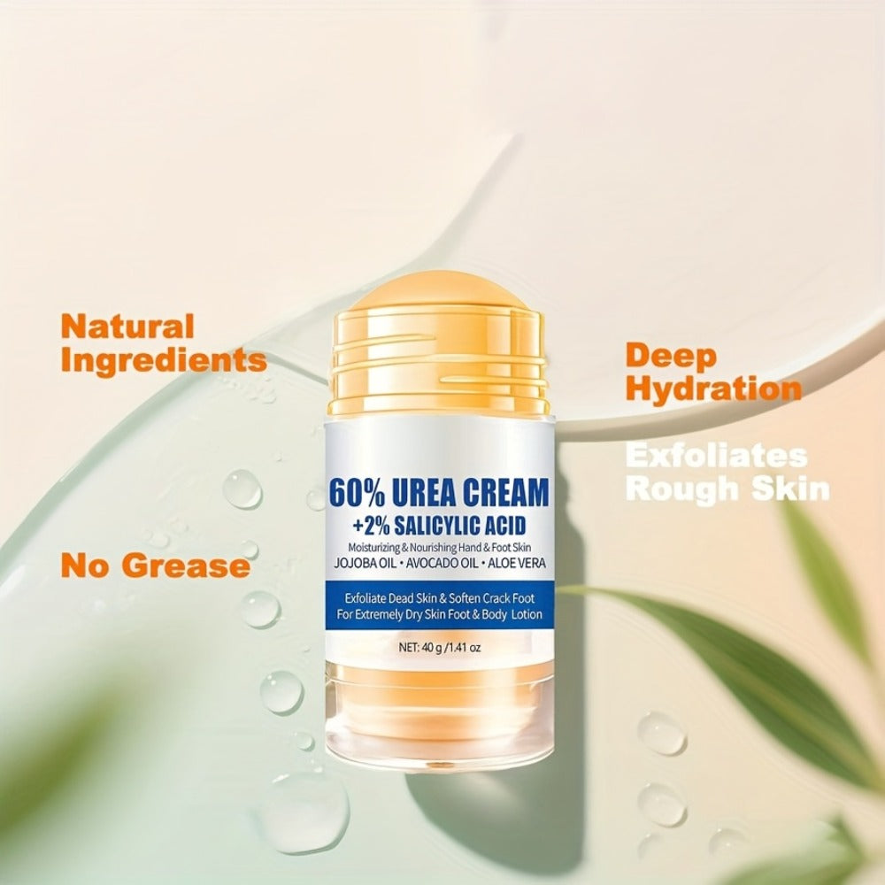 Salicylic Acid Foot Cream 40g, Foot Cream Foot Care Cream, Suitable for Cracked Feet, Knees, Elbows, Hands - Heel Cream Stick Aloe Vera, Beeswax, Urea Foot Cream Smooth Skin, Unisex (2 Bottles)