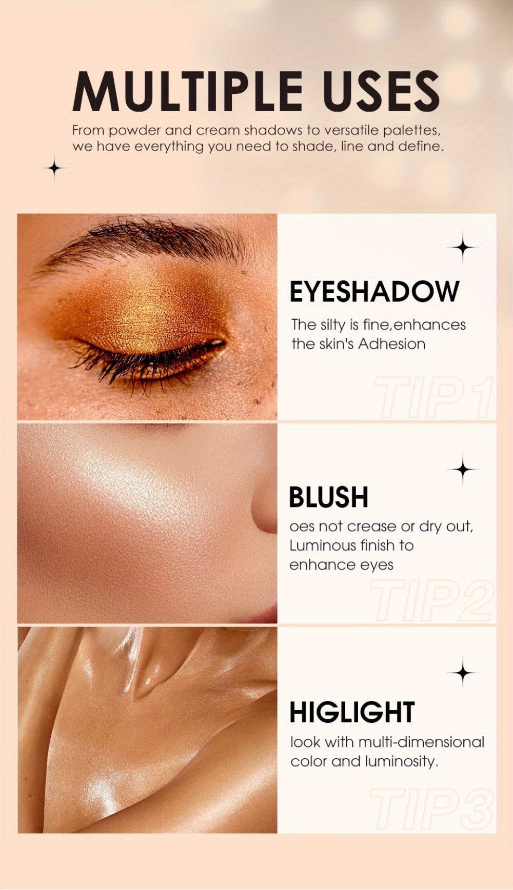 Eyeshadow Stick Set 8PCS Waterproof Long-Lasting - Shimmer, Pearlescent & Matte Eye Shadow Pencil for Smoky, Natural & Glitter Looks, Blendable Creamy Formula, Gift for Her