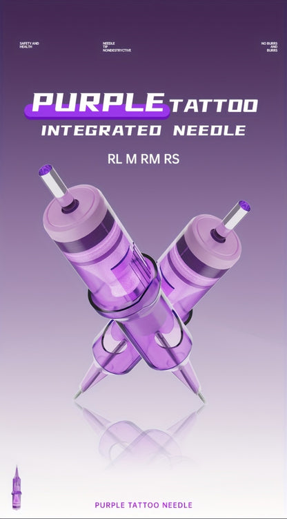 Tattoo Cartridge Needles Purple RL RS RM M1 Mixed Sizes - Tuffking Professional Disposable Liner Shader Magnum Needles for Tattoo Artists & Beginners 30 50pcs