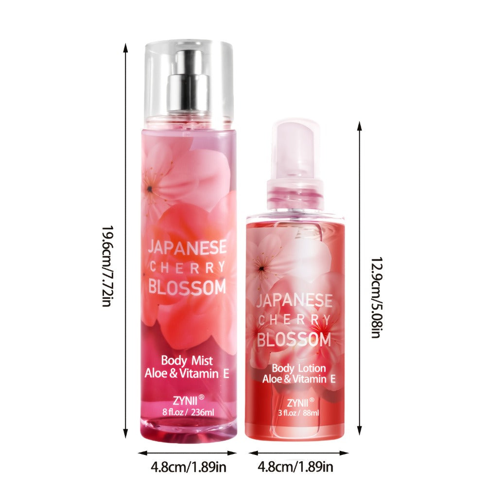 Cherry Blossom Body Mist for Women — Pheromone-Infused Sakura & Rose Fruity Floral Scent, 7-8 Hour Long-Lasting Spray, Confidence-Boosting Fragrance for Beach, Dates & Gifting