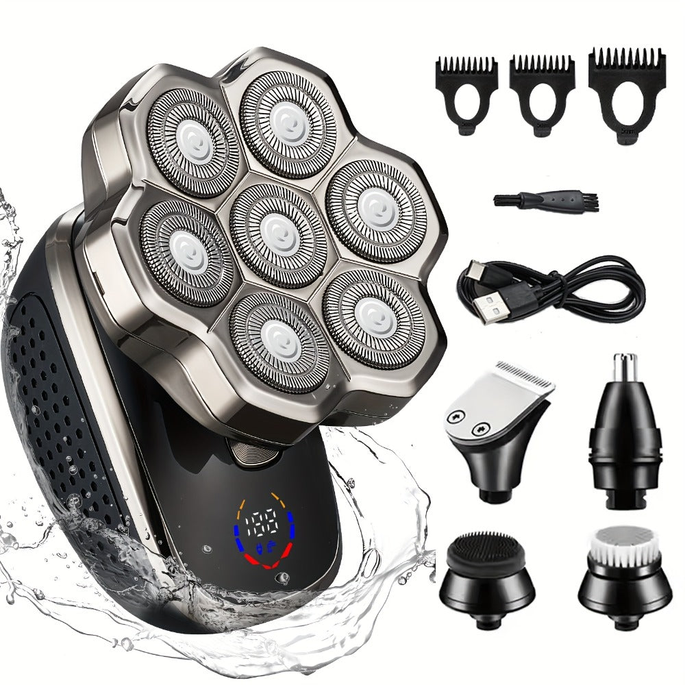 [Upgraded Version] 7D/9D Men's Electric Shaver, Bald Barber, Intelligent LED Screen Display, Full Body Wash Wet And Dry Double Shaving, USB-C Fast Charging, Rotary Floating Shaving, Bald God, The Ideal Gift for Boyfriends And Fathers![