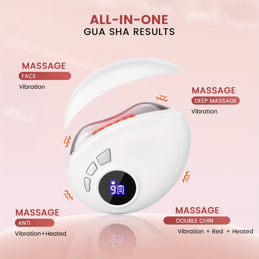 Pink Electric Gua Sha Facial Sculpting, 9 Speeds for Vibration And Another 9 Speeds for The Heat