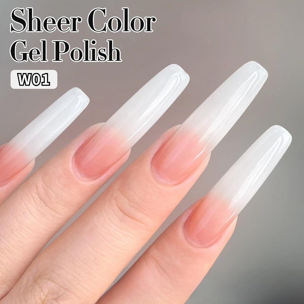 MISS MISIDY 0.54oz Milky White Gel Nail Polish - Japanese & Korean Beauty Series Suitable for Salon & - Use, Alcohol-Free Long-Lasting Sheer Jelly Polish, Neutral Natural Light Gel for Nail Glue or Polish, Glossy Finish