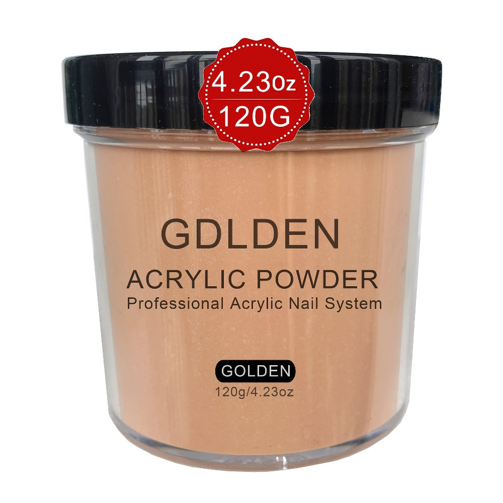 A Kit for Acrylic Nail Powder Featuring 4 Ounces of Glitter in Cool Pink, Golden, And Natural Tones, Suitable for Extensions, Sculpting, And 3D Designs. It Is Free of Formaldehyde, Does Not Require a Lamp, And Comes in a Durable Container Or Box