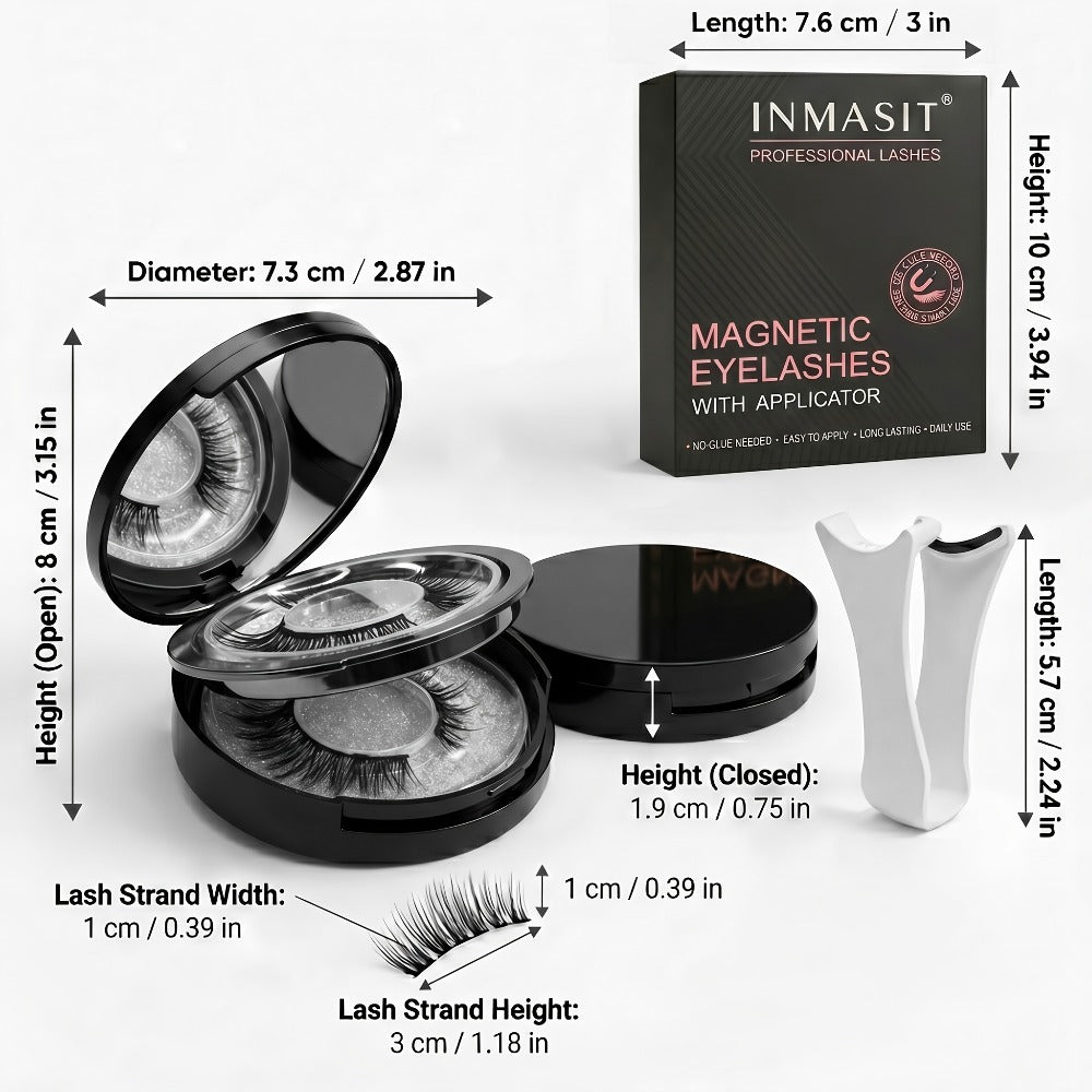 Local Repository Magnetic Eyelashes - Magnetic False Eyelashes Set, Glue-Free, Black/Pink Options with Applicator, Reusable & Waterproof Cat Eye Style, Ideal for Daily Wear/Parties/Valentine's Day Gifts, Must-Have for Women's Makeup