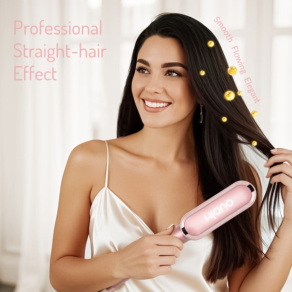 Straightening Comb And Curling Iron Set, Hair Curler, Hair Straightening Brush Flat Iron for Women, Anti-Scald, Quick, Precise Temperature Control, Auto Shuts Off, Suitable for Home, Office And Travel, Gifts for Birthday, Wow Hair Products