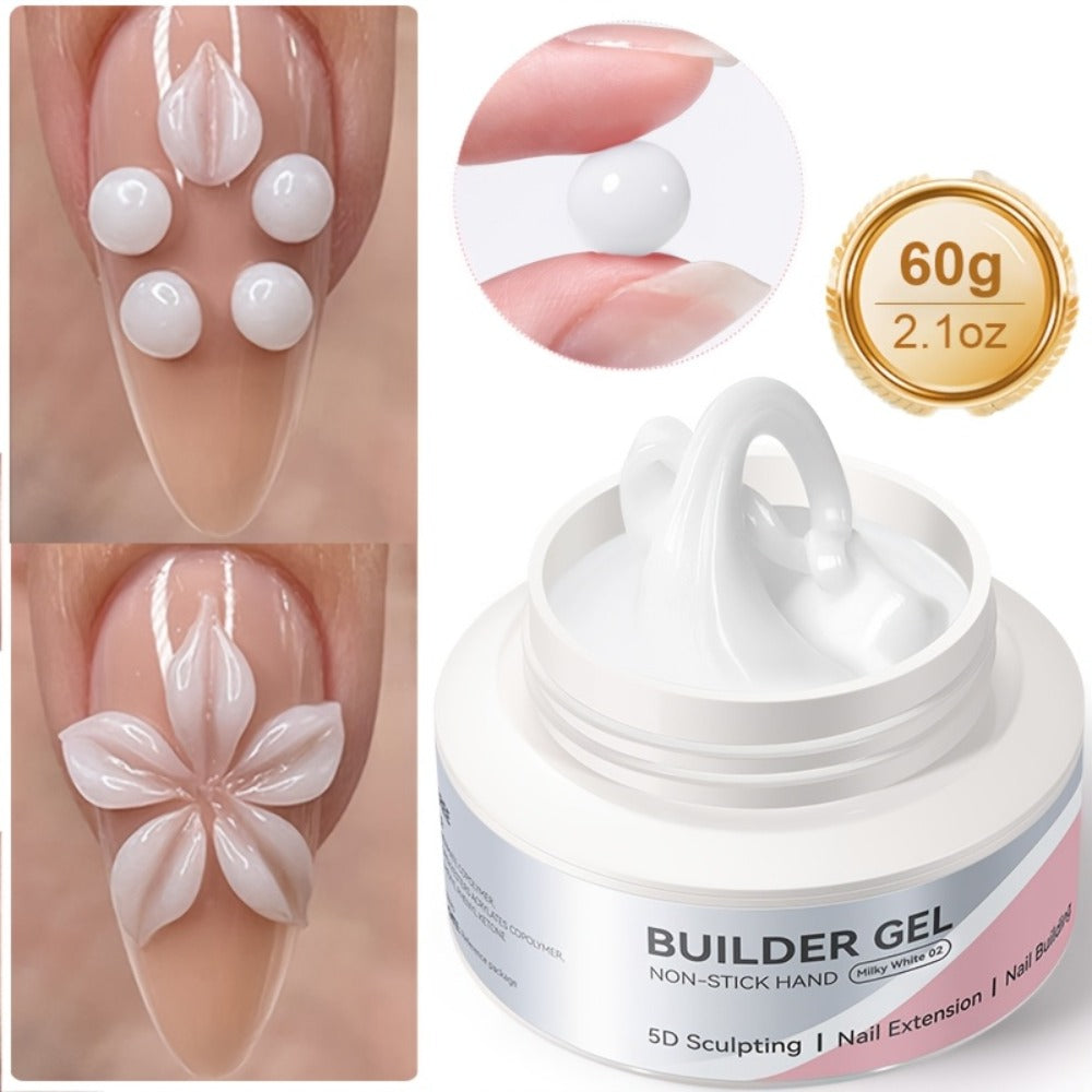 BORN PRETTY 60G Sculpting Gel No-Sticky Quick Extension Nail Gel Polish Clear Milky White 3D Carving Molding Glue Soak Off Construction Gel Vernis