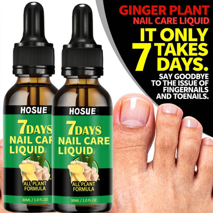 Nail Care Liquid Ginger Plant Formula 1.01oz Fixes Uneven Yellowing Gray Nails in 7 Days Daily Nail Treatment After Manicure HOSUE 2-Piece Set