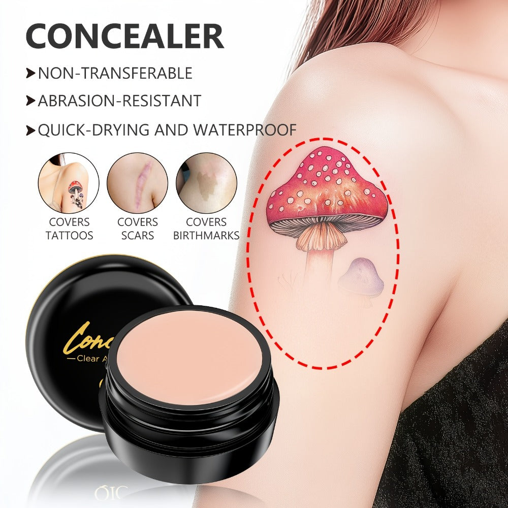 Full Coverage Concealer Cream 2pcs — Waterproof Matte Finish, Plant-Based Squalane Formula, Buildable Coverage for Dark Spots & Blemishes, All Skin Tones Light to Dark