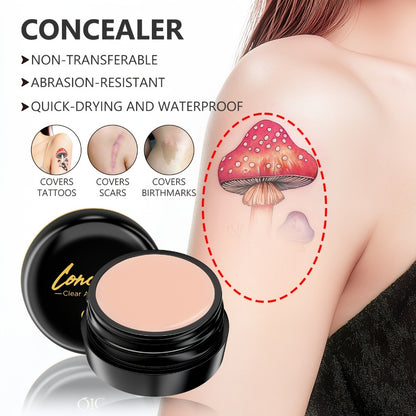 Full Coverage Concealer Cream 2pcs — Waterproof Matte Finish, Plant-Based Squalane Formula, Buildable Coverage for Dark Spots & Blemishes, All Skin Tones Light to Dark