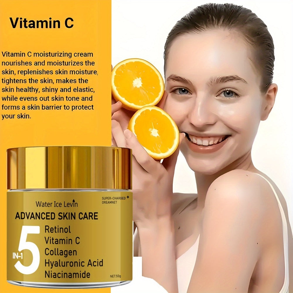 Water Ice Levin 5-in-1 Instant Lift Advanced Cream with Retinol, Vitamin C, Collagen, Hyaluronic Acid & Niacinamide, Tightens Light Beige, Suitable for All Light Beige Types, Unisex, Luxury Packaging Design, Advanced Formula