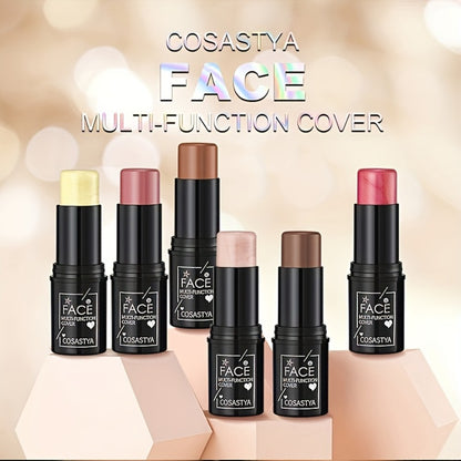 3-in-1 Makeup Stick Set 6pcs — Blush, Eye Shadow & Highlighter Stick, Waterproof Long-Lasting, Moisturizing Pink & Brown Shades, Multi-Use Color Correcting for All Skin Tones