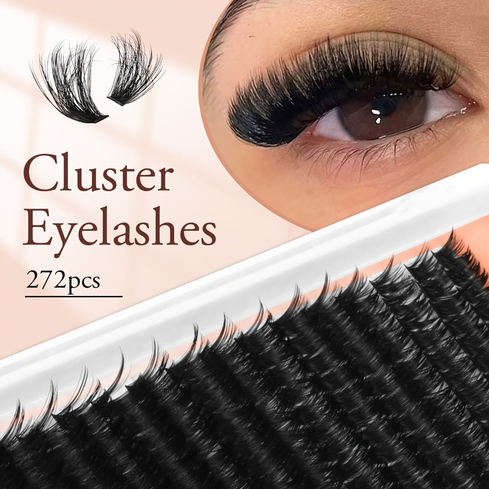 100D/100D Set Volumised Cluster Lashes Single Cluster Lash Extensions Soft & Reusable DIY Cluster Lash Extension Kit Packaging Random