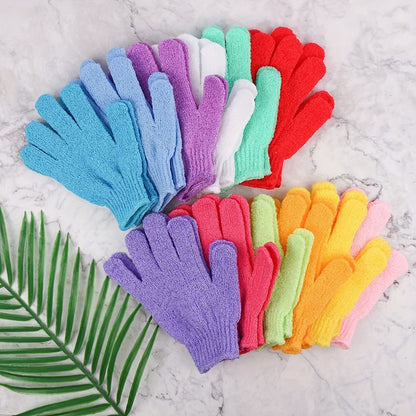 Exfoliating Shower Gloves 20 Pairs - Dual-Sided Nylon Bath Scrub Gloves for Body Exfoliation, Spa Massage & Deep Cleansing | Rose Red Exfoliating Mitts for Women & Men