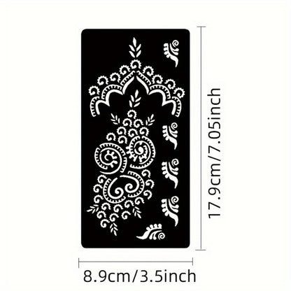Tattoo Stencil Templates Reusable 9 Sheets Large Flower Designs Airbrush Glitter Body Art Stencils Kit for Arms Hands Navel Legs DIY Party Fake Temporary Tattoo Supplies
