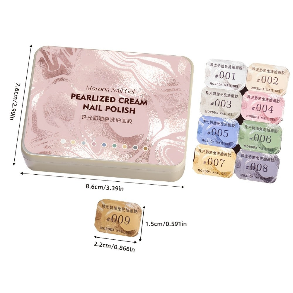MORDDA Nine Grid Pearl Cream Oil Painting Gel - A Nail Gel Featuring a Spiral Design Ideal for Shell-Shaped Nails, Showcasing a Pearlescent Shimmer And a Mother-Of-Pearl Texture, Perfect for Salon Nail Art And Projects