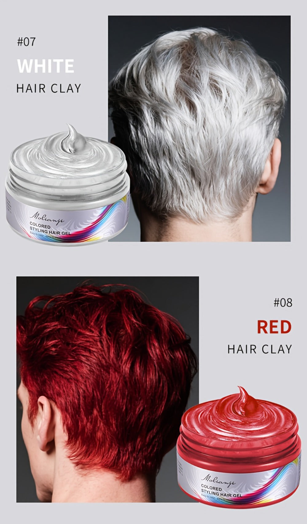 Temporary Hair Dye Color Wax 3.53oz — Non-Damaging Easy Wash Hair Color for Halloween, Carnival & Festival Styling, Mixable Shades, Natural Hold Not Stiff, 9 Colors