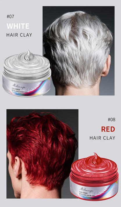 Temporary Hair Dye Color Wax 3.53oz — Non-Damaging Easy Wash Hair Color for Halloween, Carnival & Festival Styling, Mixable Shades, Natural Hold Not Stiff, 9 Colors