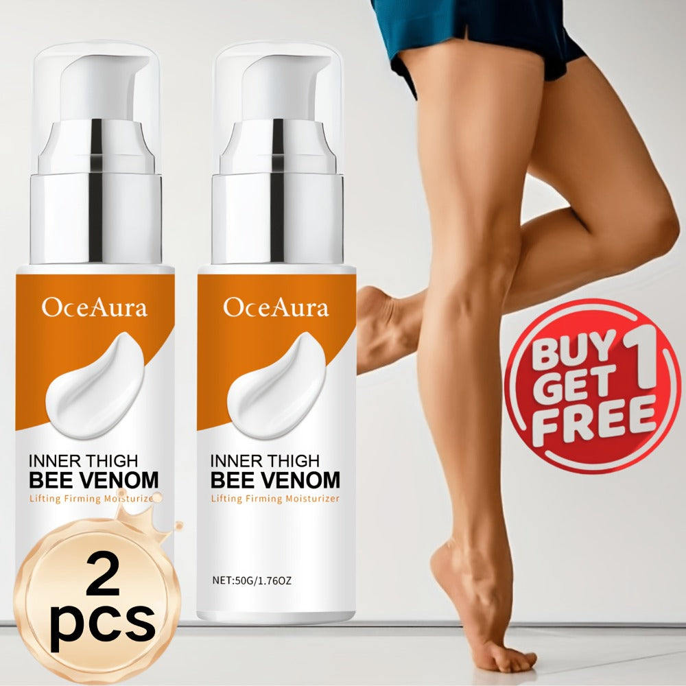 2/4pcs Bee Venom Thigh Firming Cream, Lifts And Firms Skin, Contains Coffee Seed, Vitamin E, Jojoba Oil, And Ginger Extract, Suitable For All Skin Types, Moisturizes And Conditions Thighs, Buttocks, Arms, And Body Contours, Alcohol-free.