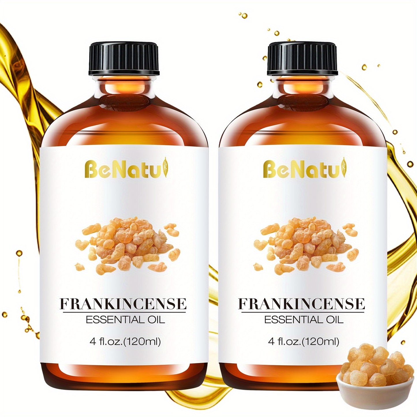 Essential Oil Set 4.06 oz — Frankincense, Lemon, Lemongrass & Rosemary Pure Essential Oils for Massage, Bath, Hair, Skin & Nail Care, Aromatherapy Gift for Women, Mother’s Day Gift