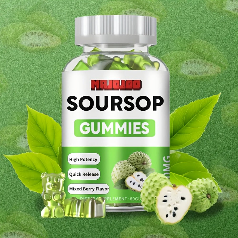 [Antioxidant Soursop Gummies] 2000mg Soursop Graviola Gummies | Supports Digestion, Provides Antioxidant Benefits for Man And Woman - 60 Gummies Per Bottle