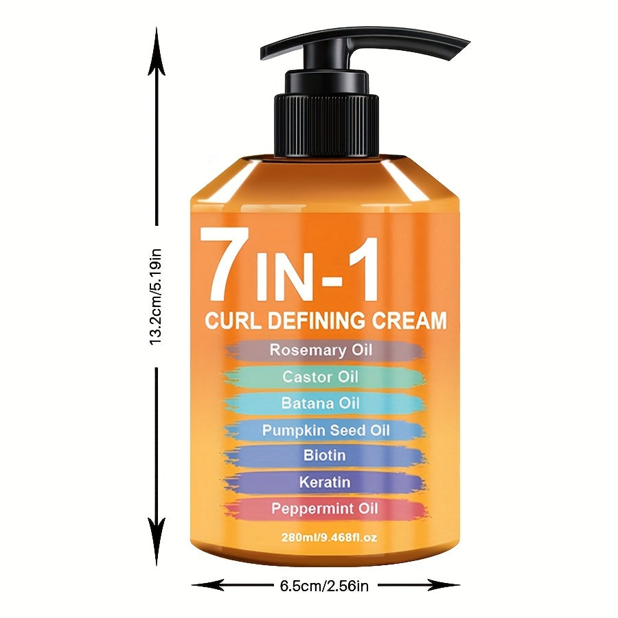 Upgraded Curl Styling Cream, Containing Seven Hair Care Ingredients Such As Argan Oil And Rosemary Oil - Natural Fluffy, Long-lasting Styling, Moisturizing, Suitable for Waves And Curly Hair, Curling Products And Hair Care Products to Protect Hair
