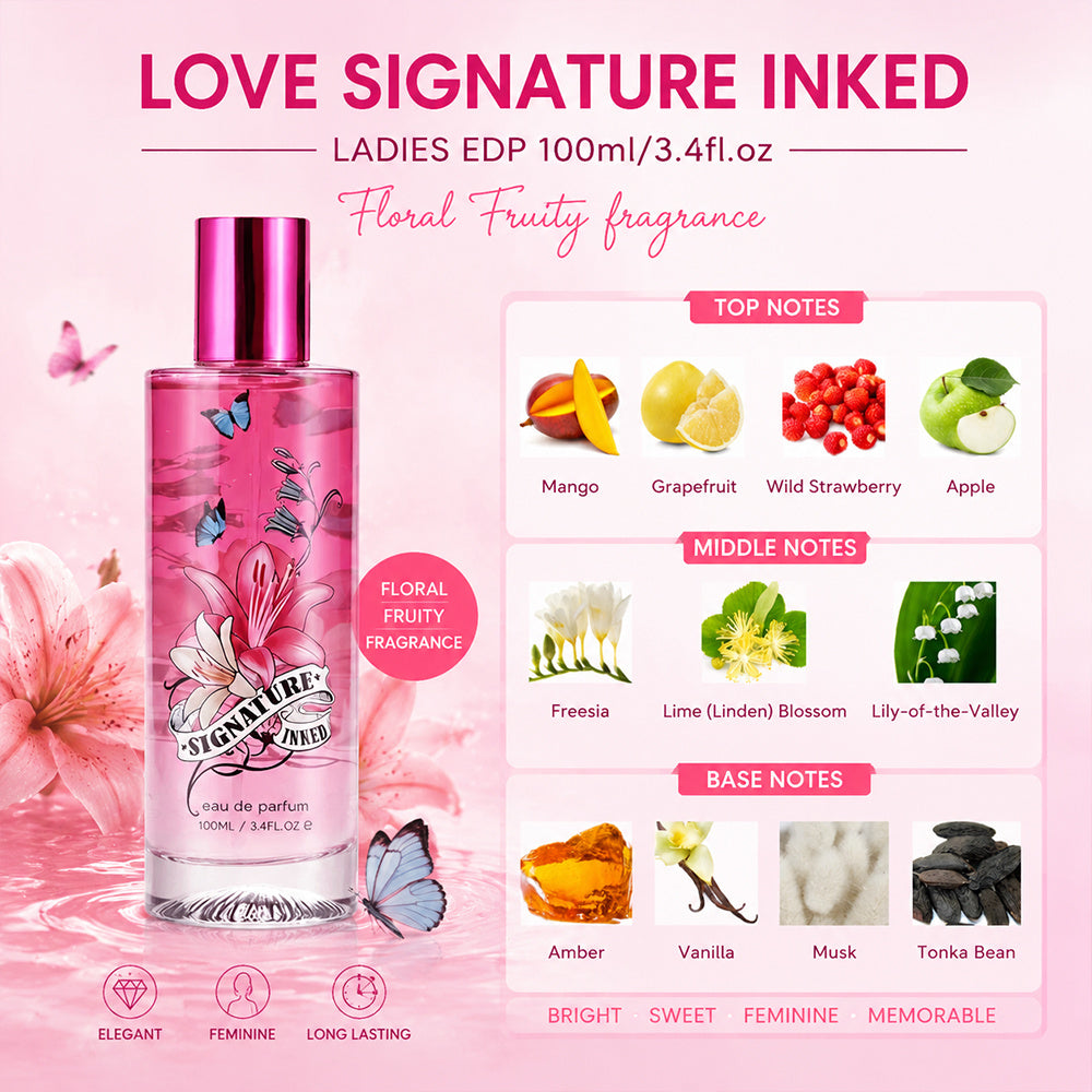 3.4Fl Oz Women's Eau De Parfum Spray - Long-Lasting Fragance Spray, with Mango, Grapefruit and Wild Strawberry, Perfect for Dating, Daily Life, Parties and Gift Giving