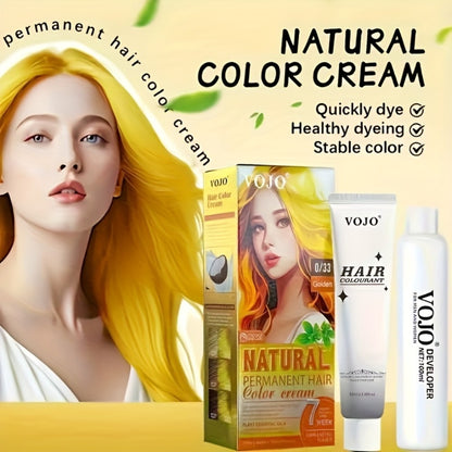 Hair Dye Kit Permanent Hair Color Cream with Developer & Applicator Tools - 12 Vibrant Shades Bleach Blonde Ash Grey Blue Brown Purple Pink Red Golden Black Long-Lasting At-Home Coloring Set