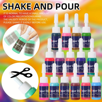 Tattoo Ink Set 54 Colors - Professional Permanent Tattoo Ink Kit for Artists & Beginners, Vibrant Full Color Palette, Long-Lasting Pigment for Tattoo Machine & Gun, Complete Tattoo Supply